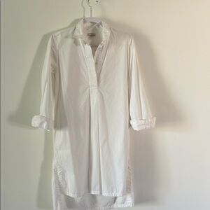 Gap White Long Sleeve Shirt Dress w Pockets